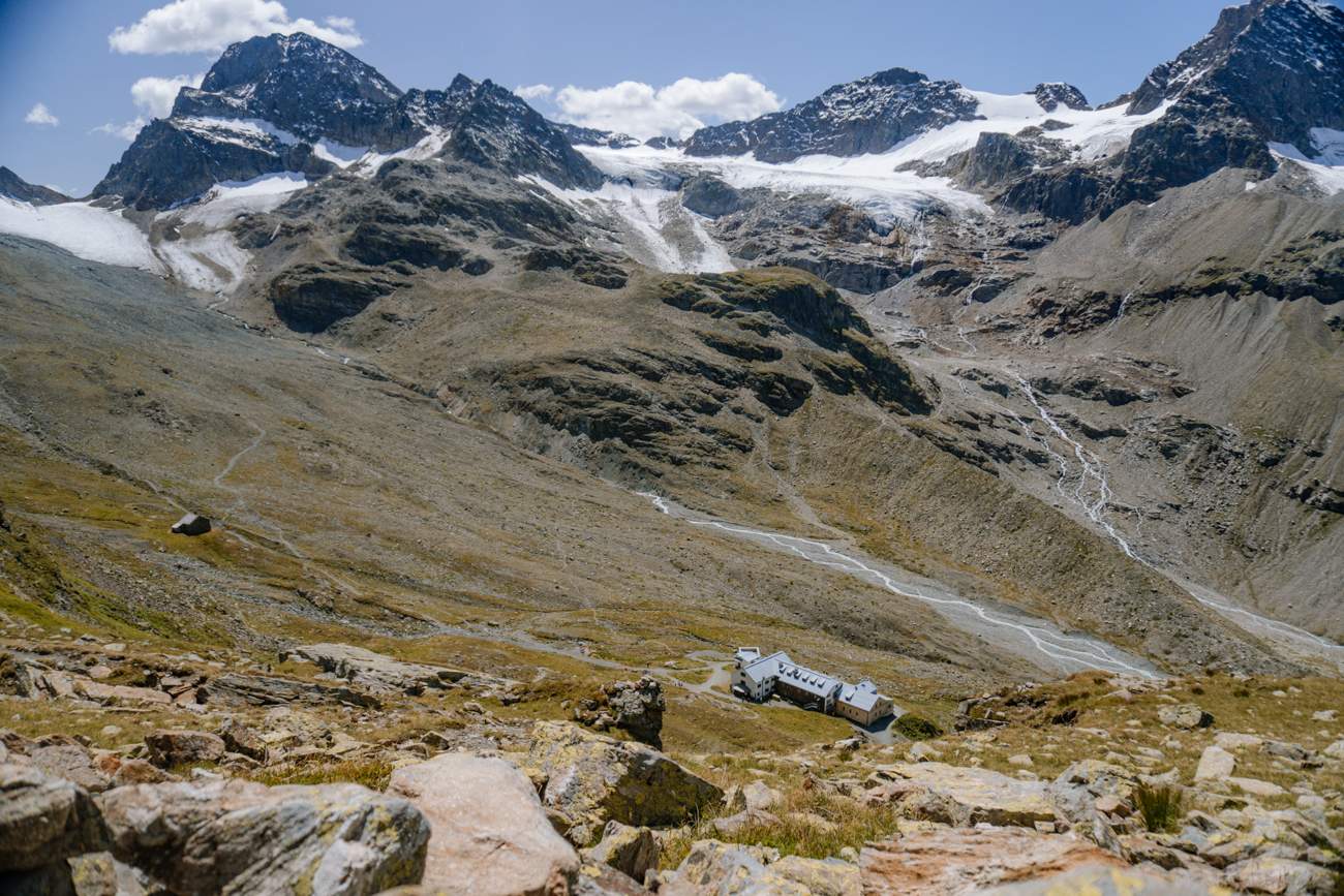 Blick auf die Wiesbadener Hütte