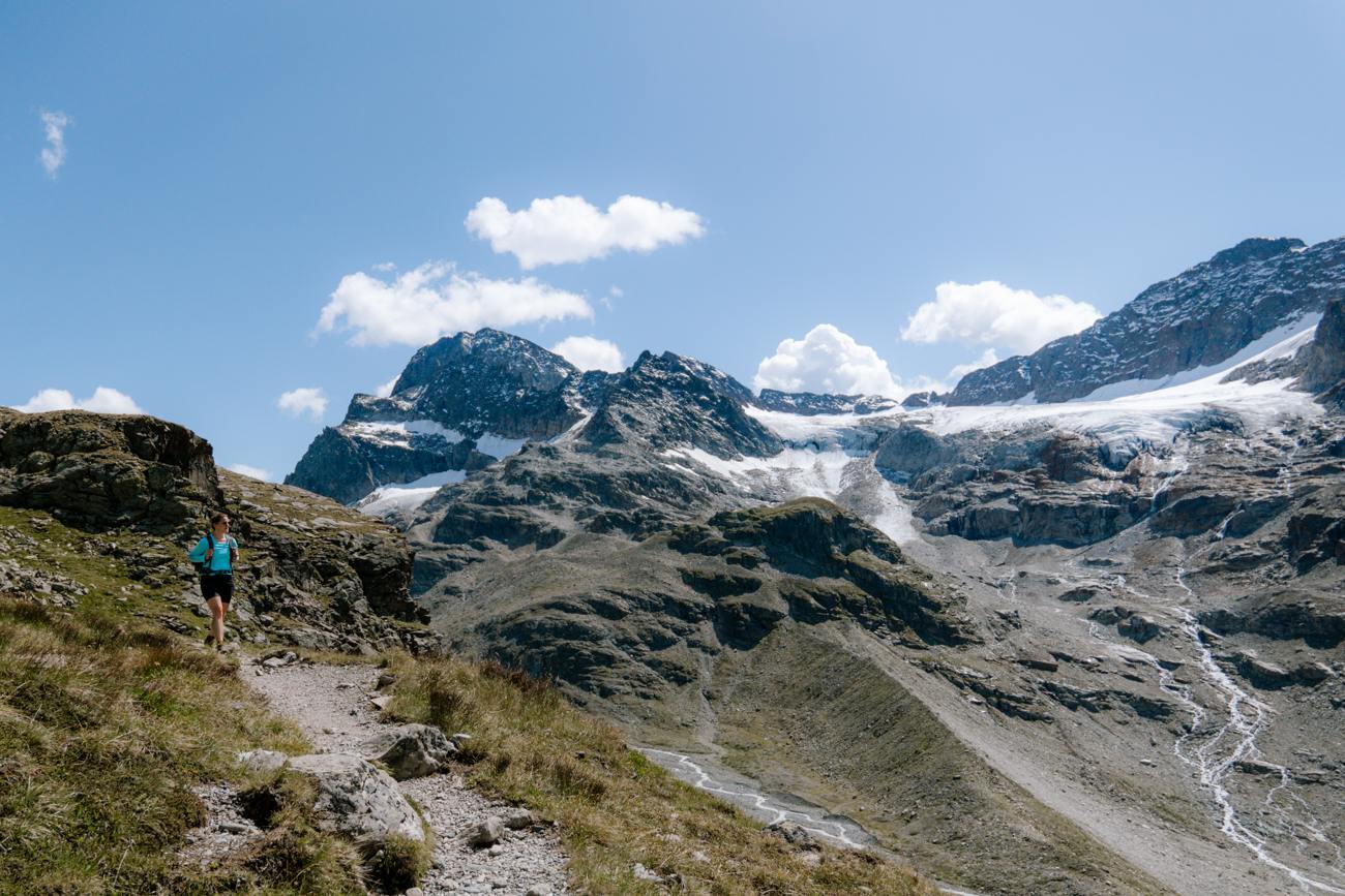 Panoramawanderung Hohes Rad Blick auf den Piz Buin