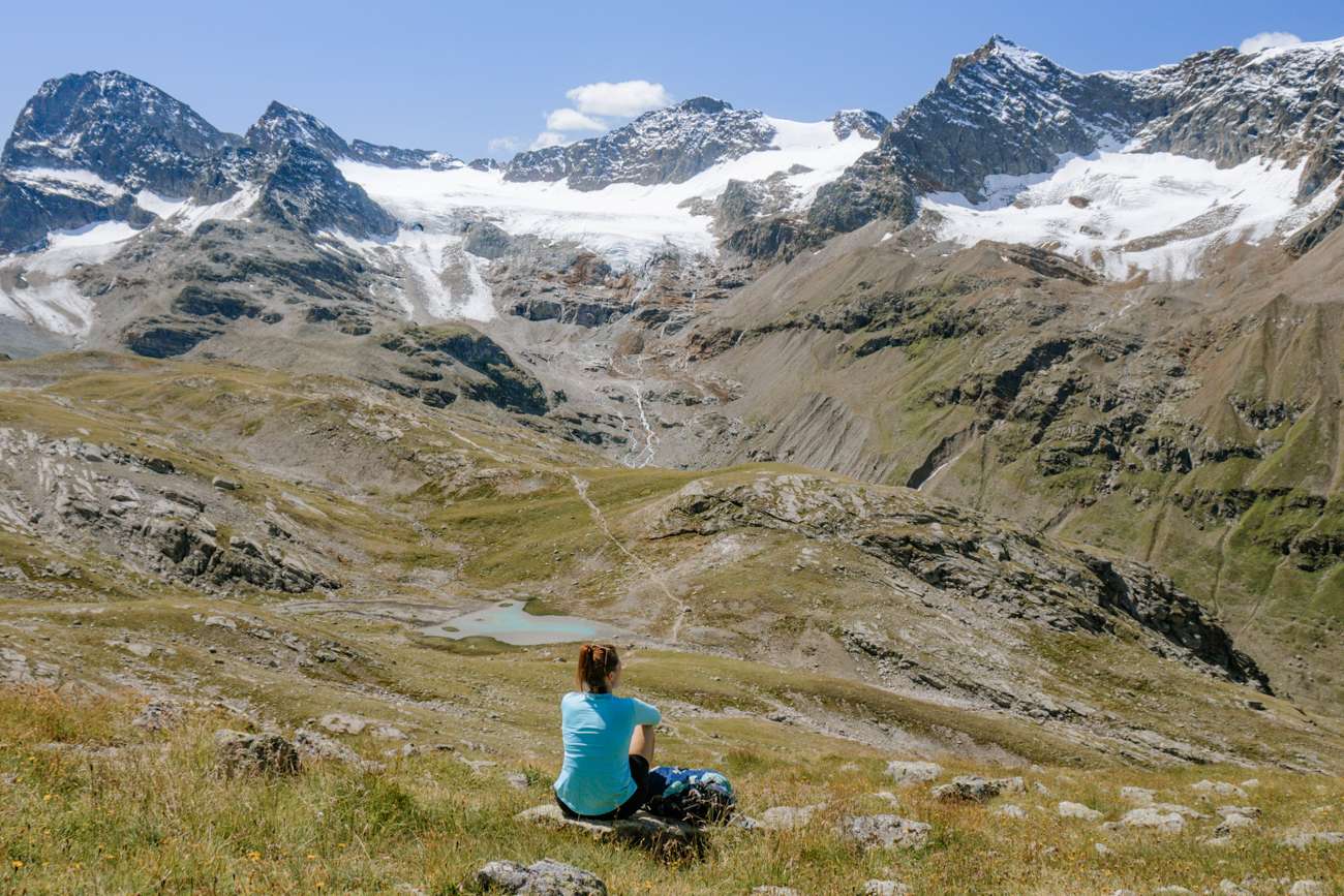 Auf dem Radsattel - Blick auf den Piz Buin