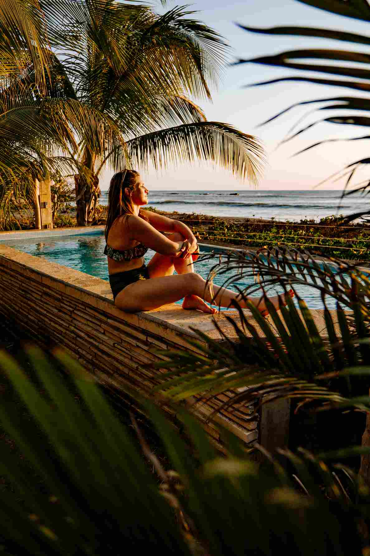 Nicaragua-ElTransito-Hotel El Tansito Sonnenuntergang am Strand