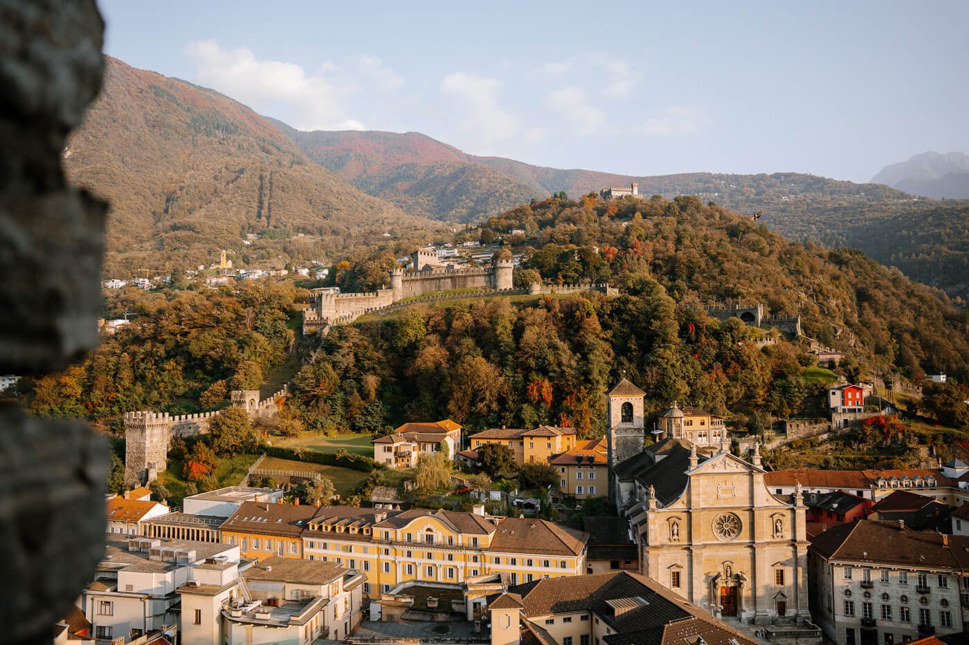 Blick auf die Festung in Bellinzona