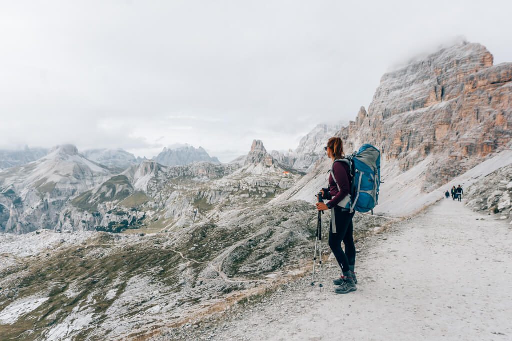 Blick auf die Dreizinnenhütte