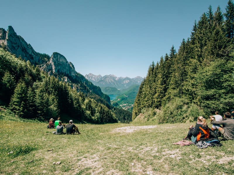 Tegelberg Rohrkopfhütte Pause auf der Rohrkopfhütte