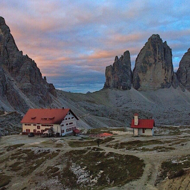 Dolomiten Drei Zinnen Sonnenuntergang