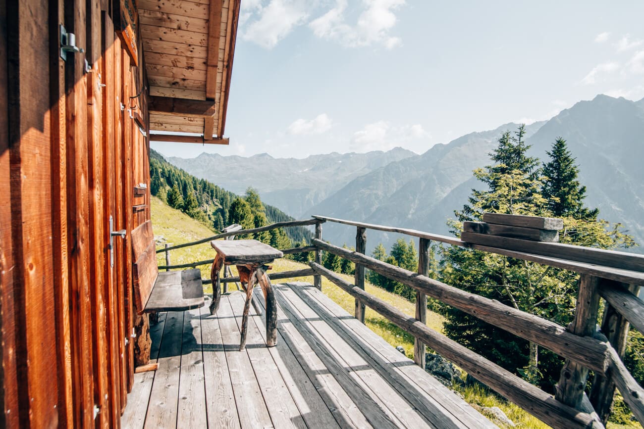 Pausenplatz auf dem Thomas Penz Höhenweg im Kaunertal