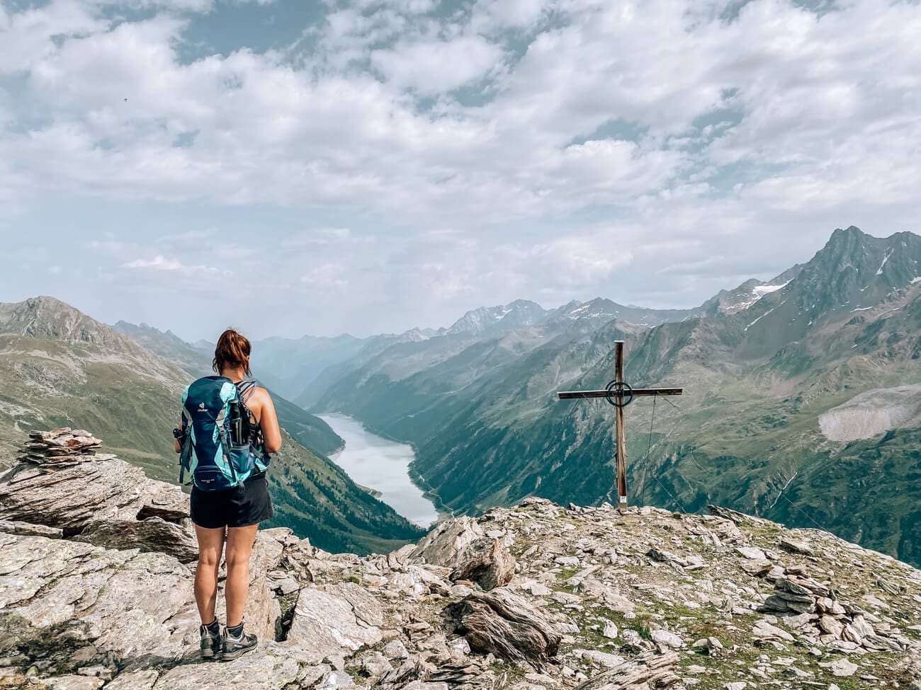 Ausblick vom Nörderberg auf den Gepatsch Stausee im Kaunertal