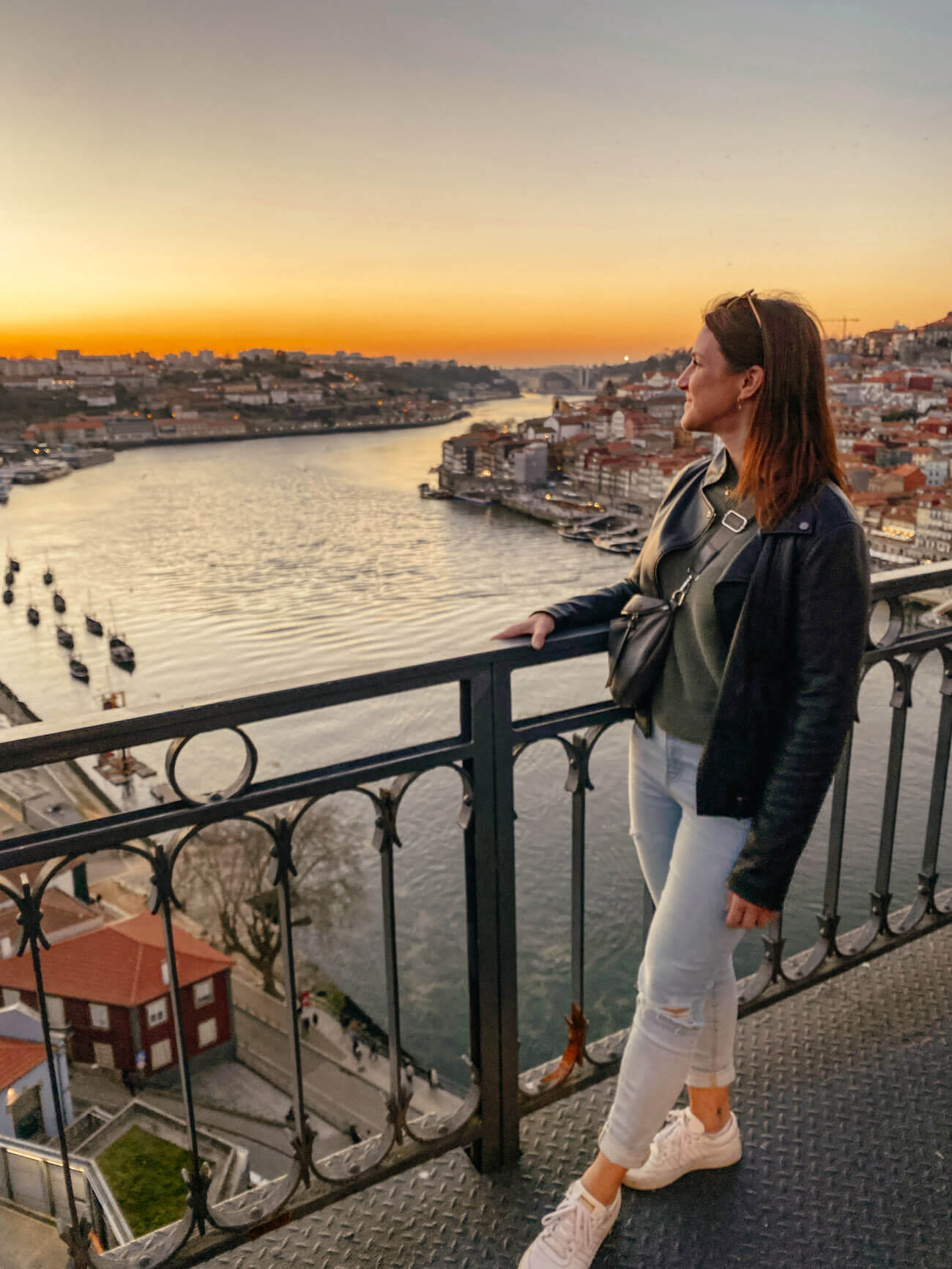 Sonnenuntergang-Porto Sonnenuntergang Ponte Dom Luis