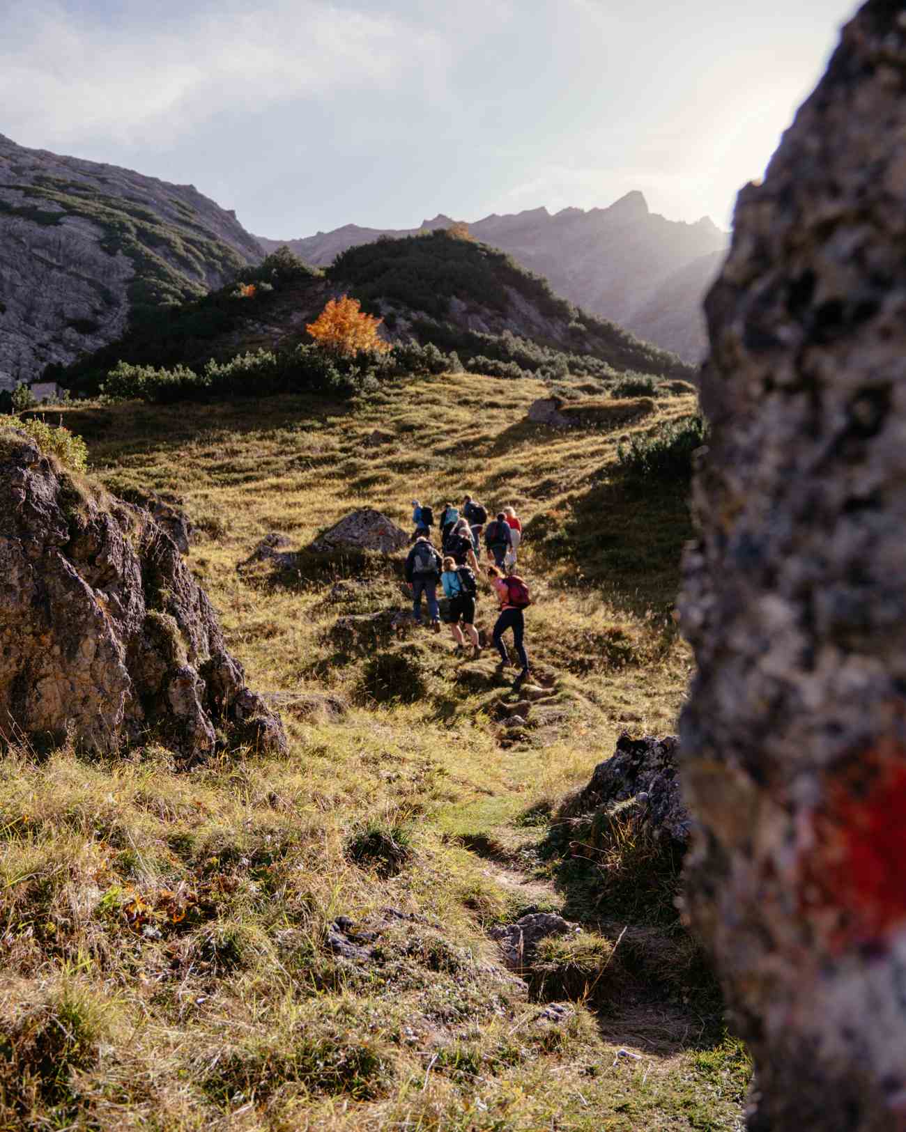 Wanderung-Funais-Tal Herbstlicht bei der Wanderung im Lechtal
