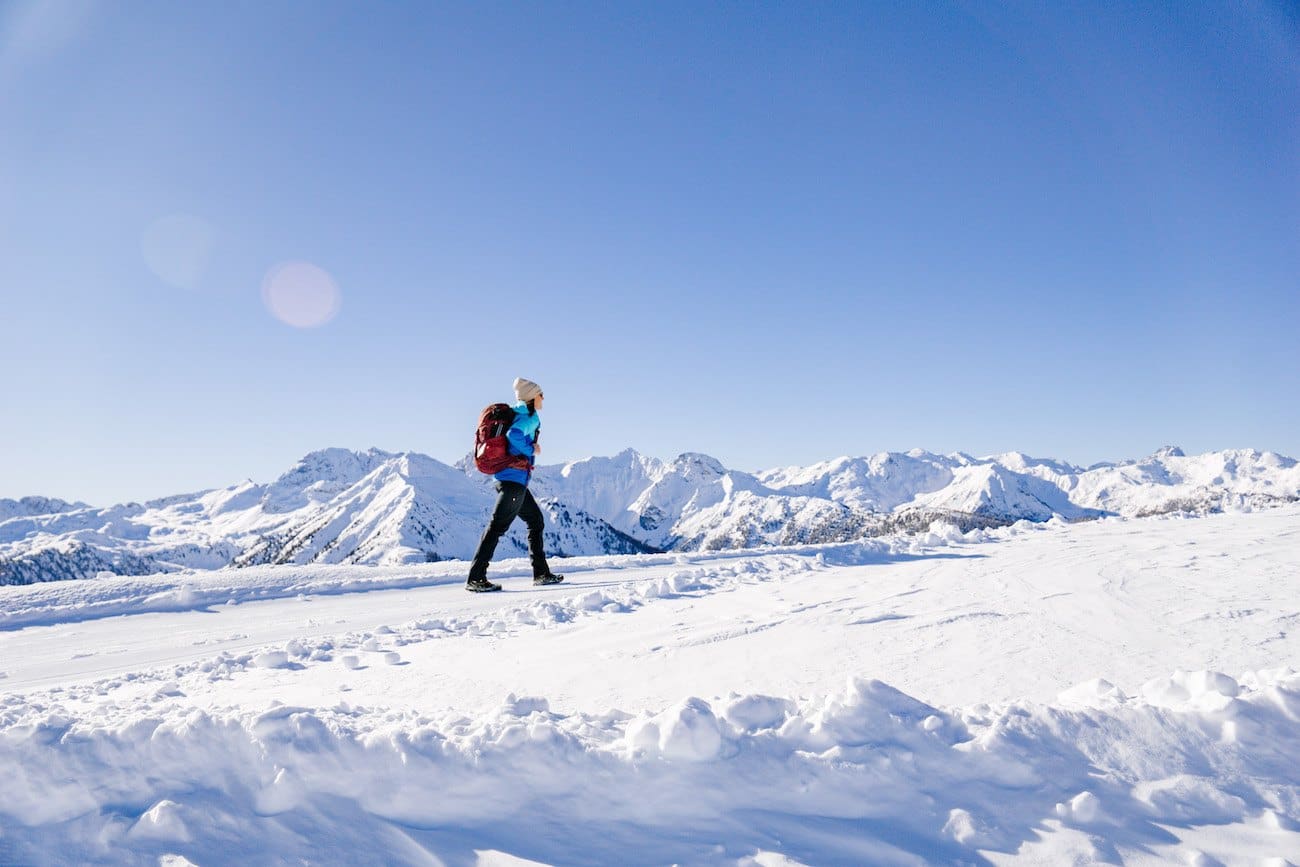 Winterwandern auf dem Dorfberg bei Kartitsch in Osttirol
