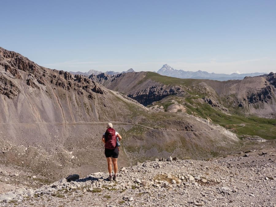 Blick zurück auf die Gardetta Hochebene